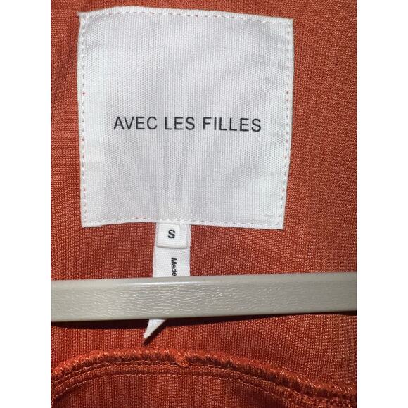 Avec Les Filles Rust Colored Corduroy Cropped Shacket  - size S - OJ - Picture 2 of 10